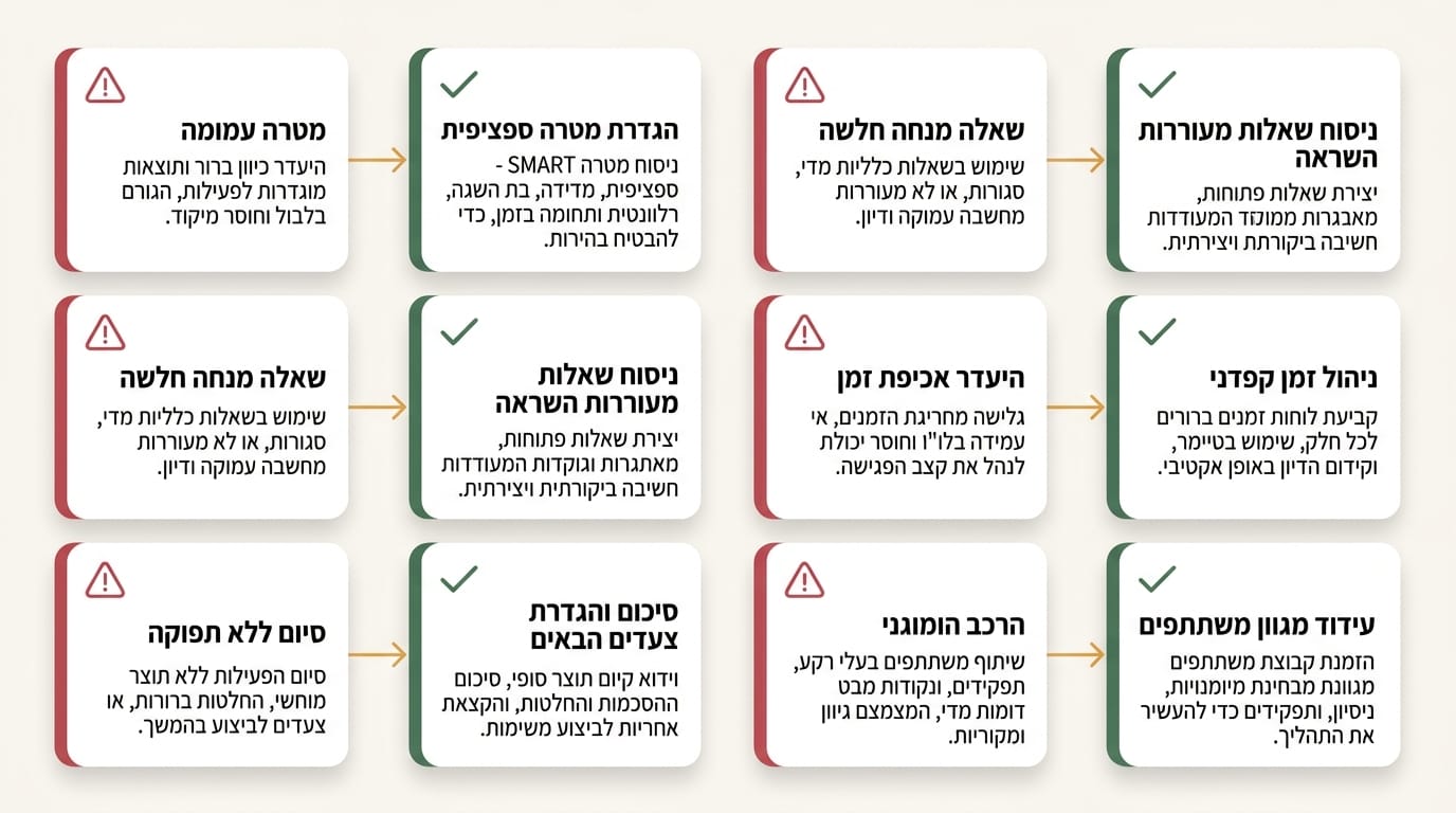 טעויות נפוצות בהנחיית שולחן עגול ואיך להימנע מהן