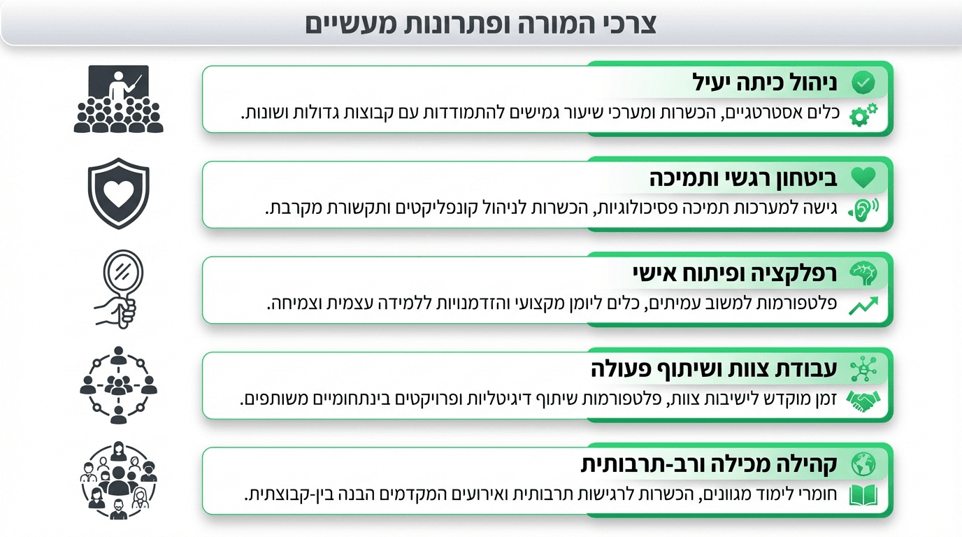 מיפוי צרכים של מורים ליישום כלים רגשיים בכיתה