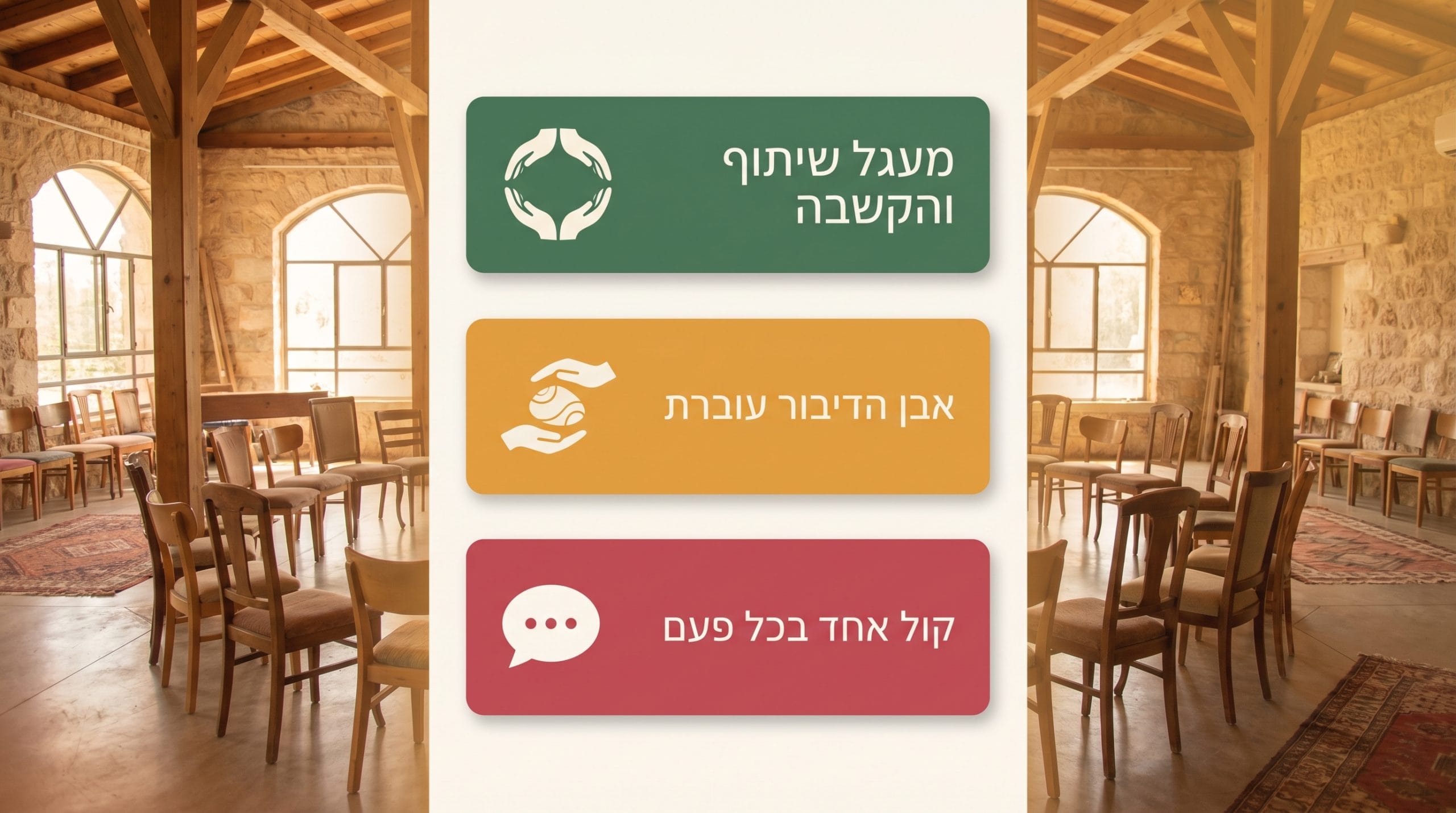 איך נראה מעגל שיח שלב אחר שלב במרכז אוריאל
