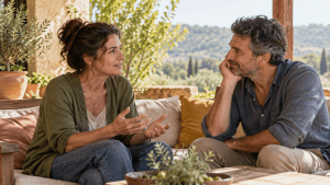 בני זוג מתמודדים עם חוסר תקשורת בזוגיות באמצעות הקשבה בשיחה שקטה